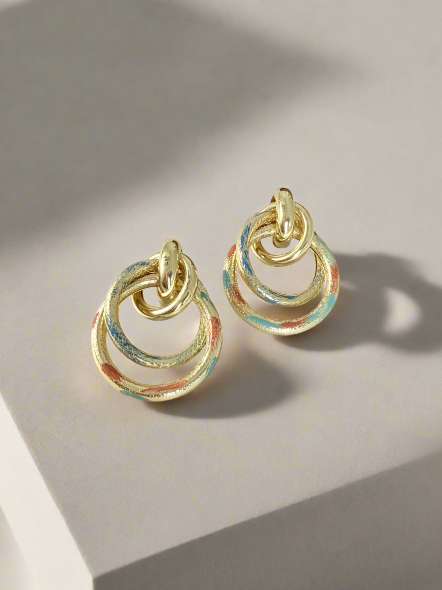 Multi Hoop Door Knocker Earrings