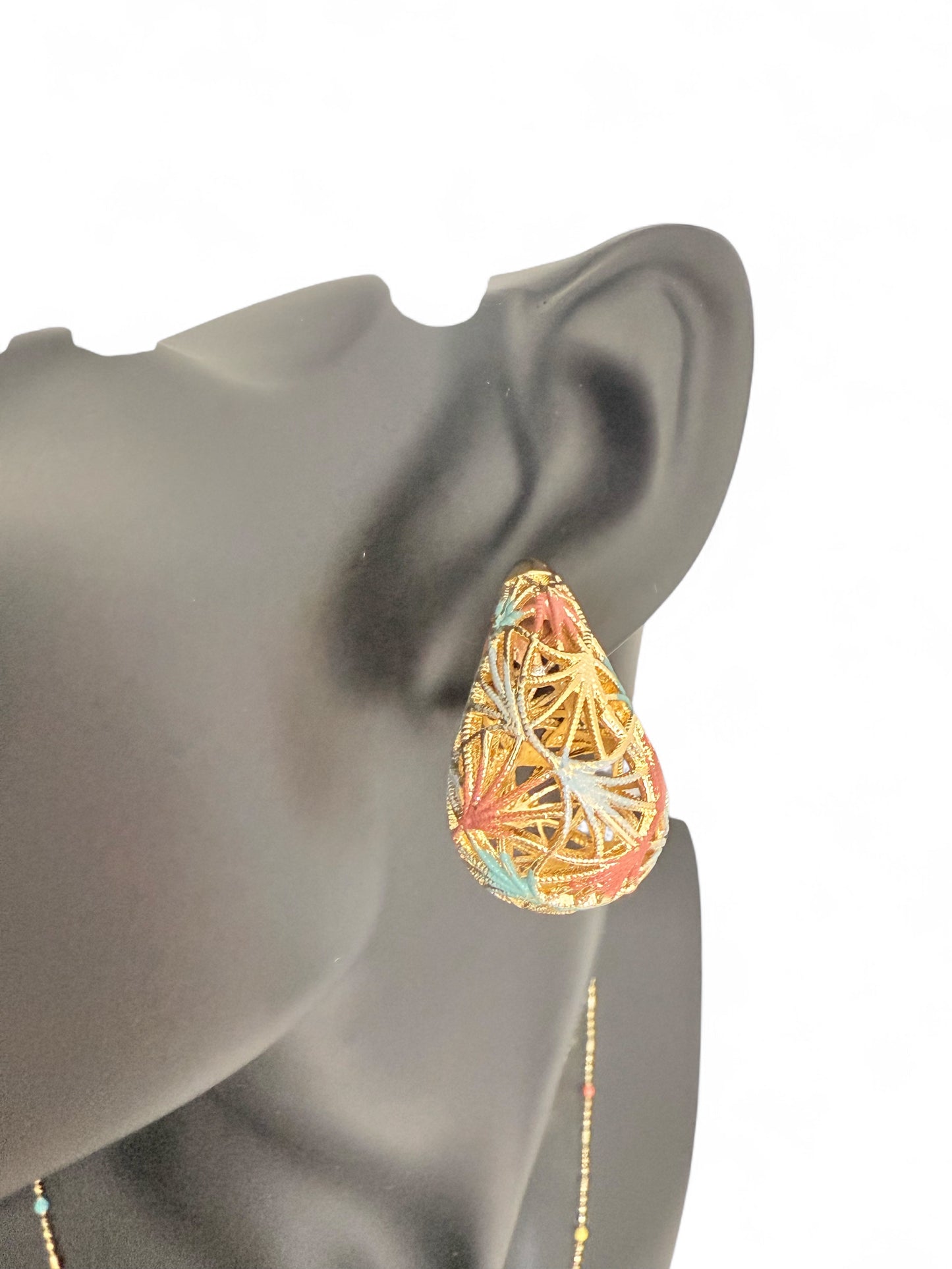 Intricate Filigree Teardrop Earrings
