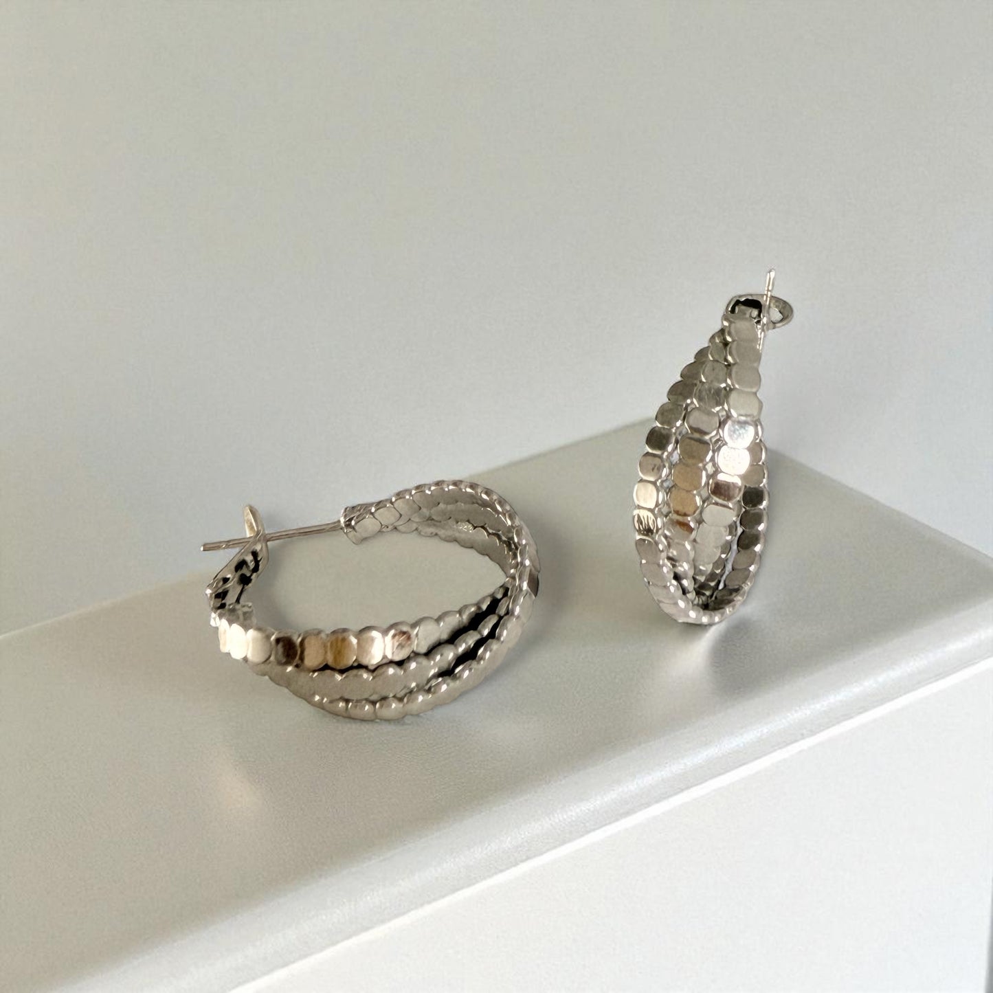 Triple Hoops Twist  Earrings